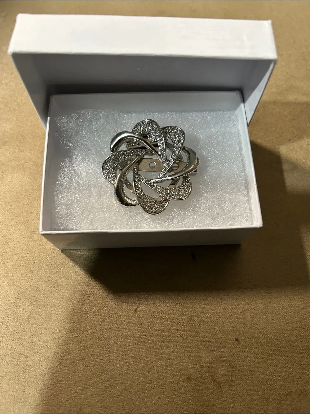 Silver Floral Knot Brooch - Womens Jewelry